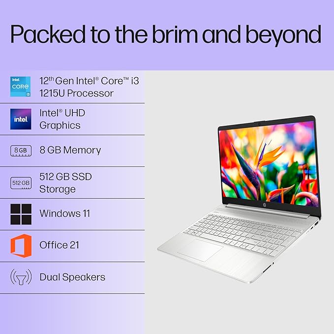 HP 15S-FQ5327TU I3 12TH GEN 8 GB RAM/512 SSD 15.6" FHD