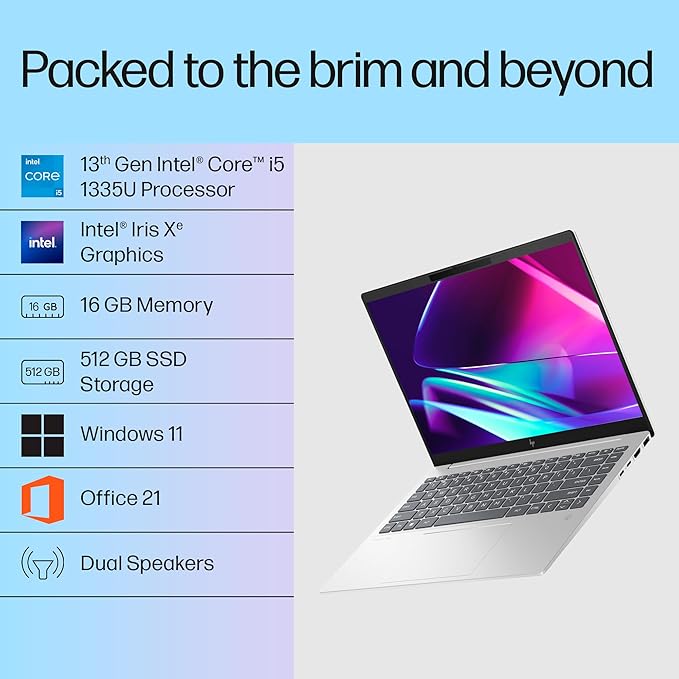 HP PAVILION PLUS 14-EW0116TU I5 13TH GEN 16 GB RAM/512 SSD 14" FHD LED