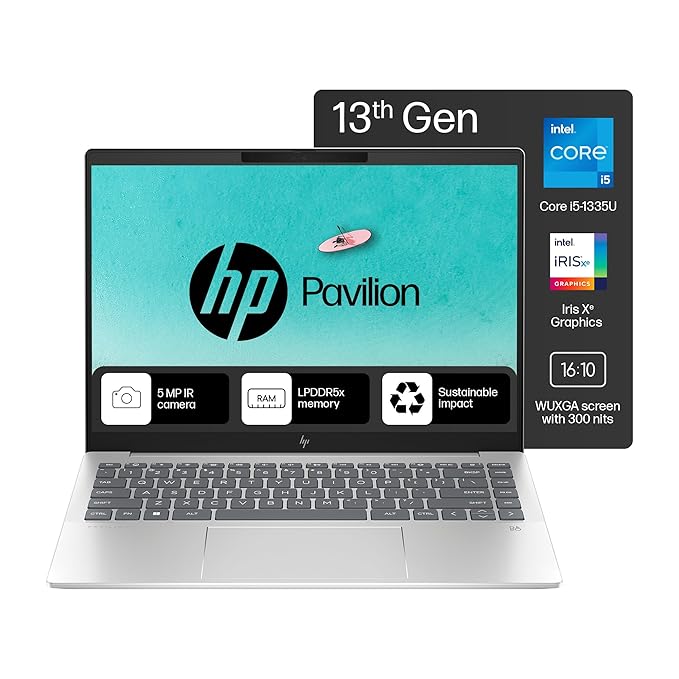 HP PAVILION PLUS 14-EW0116TU I5 13TH GEN 16 GB RAM/512 SSD 14" FHD LED