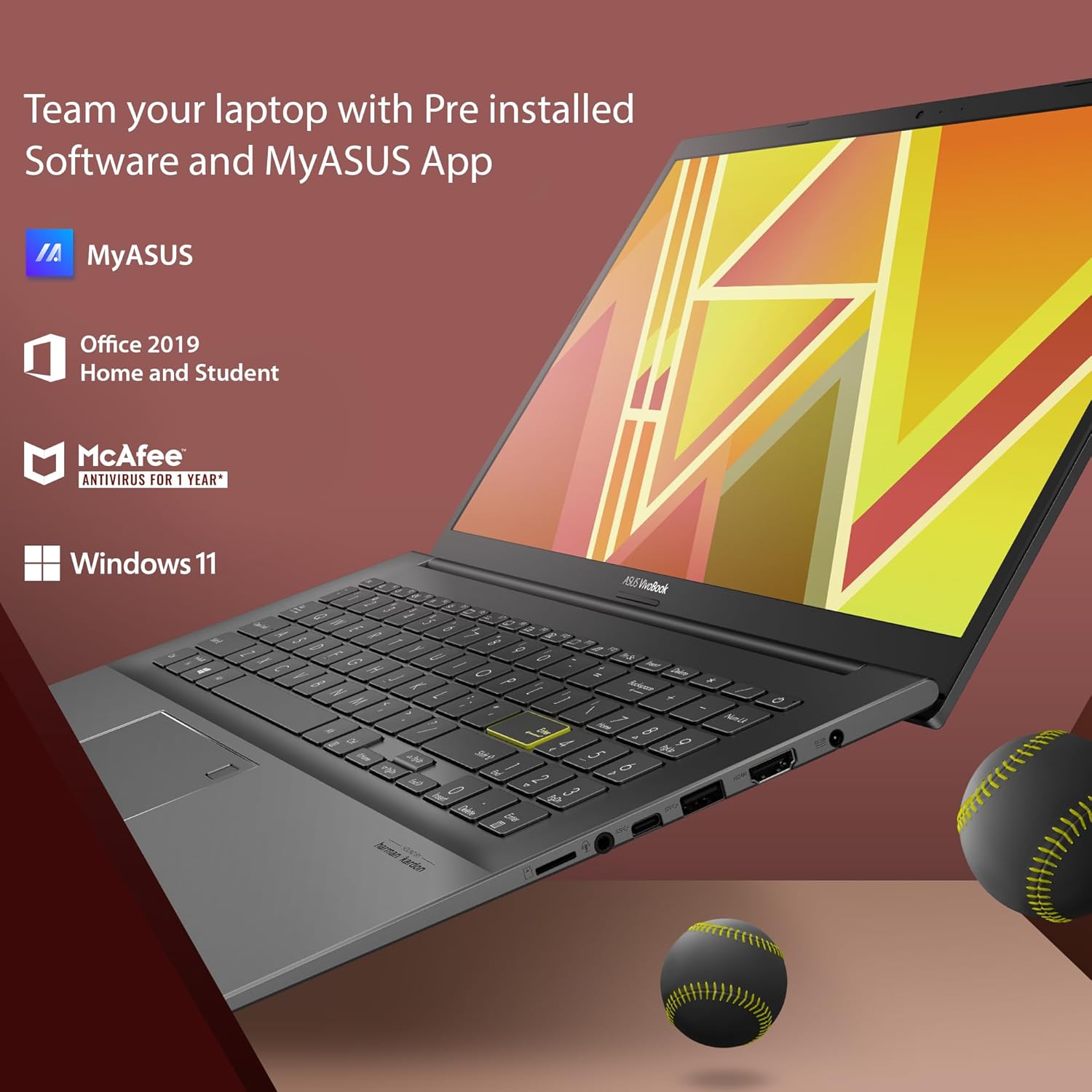 ASUS VivoBook K15 OLED (2024) Intel Core i3 11th Gen 1115G4 K513EA-L312WS Thin and Light Laptop