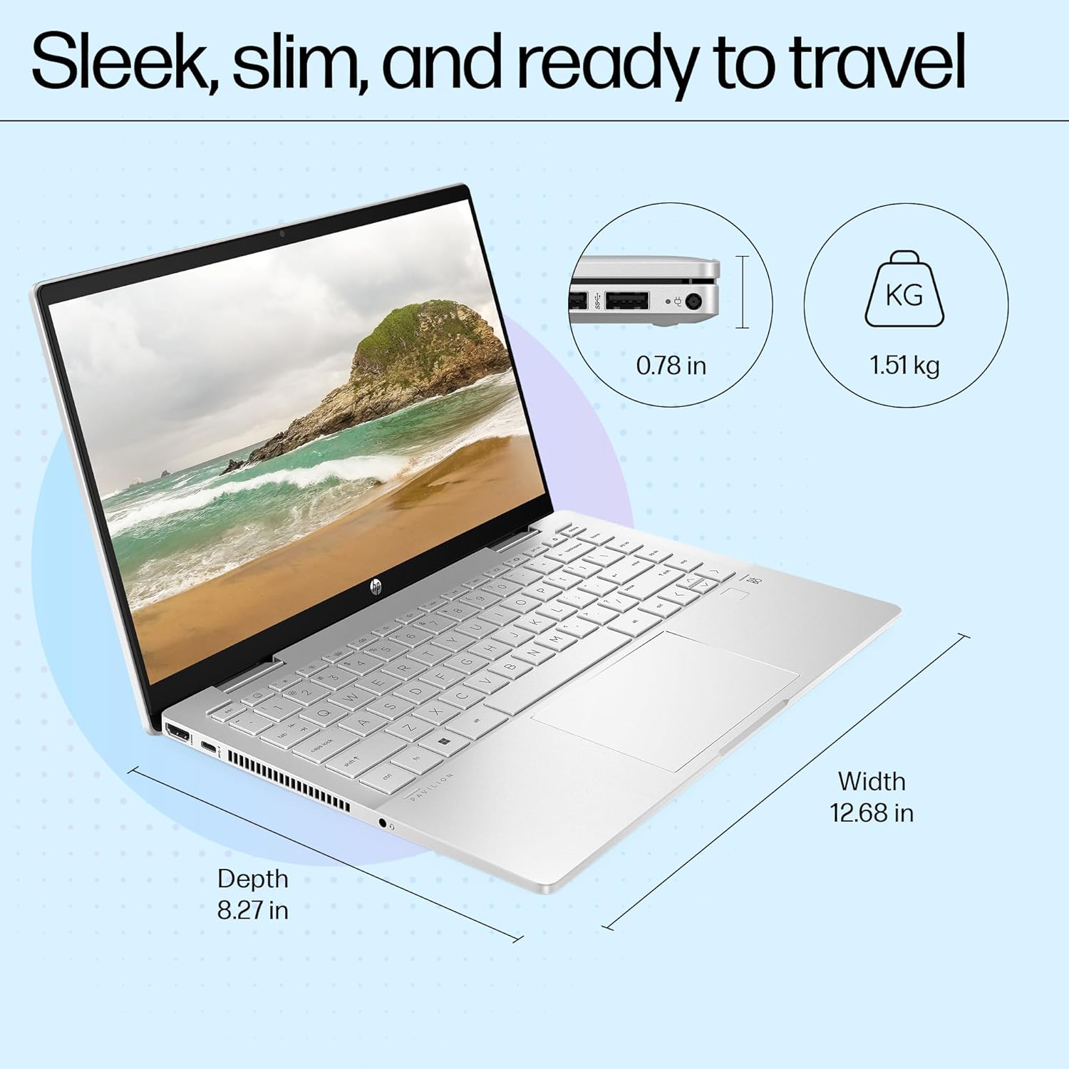 HP Pav x360 Laptop 14-ek0183TU I3 12TH GEN 8 GB RAM/512 GB SSD 14" TOUCH WITH PEN