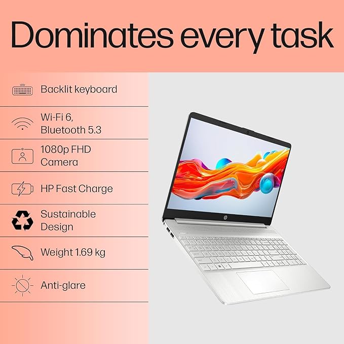 HP 15s-fq5330TU I5 12TH GEN 16 GB RAM/512 SSD 15.6" FHD