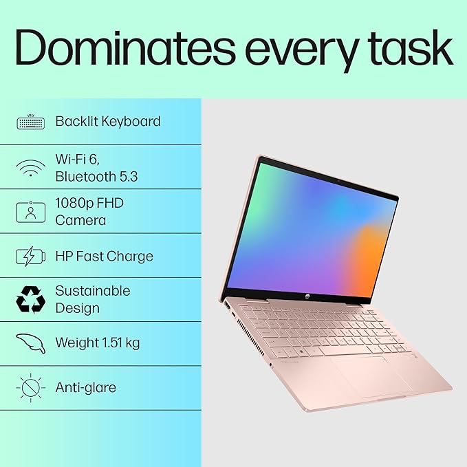 HP Pav X360 Convert 14-ek1020TU I7 13TH GEN 16 GB RAM/512 SSD 14" X360 TOUCH