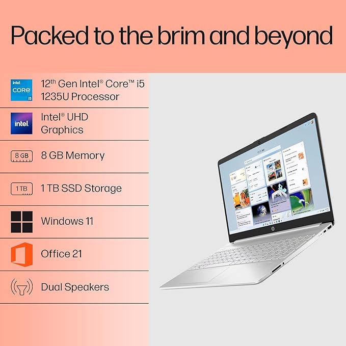 HP 15s-fq5331TU I5 12TH GEN 8 GB RAM / 1 TB SSD 15.6" FHD