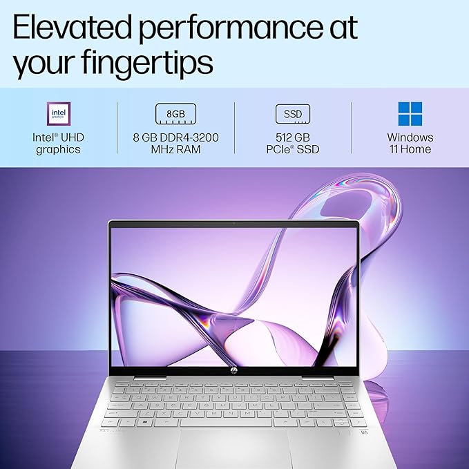 HP Pav x360 Laptop 14-ek0183TU I3 12TH GEN 8 GB RAM/512 GB SSD 14" TOUCH WITH PEN