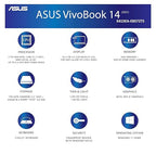 ASUS Vivobook 14, Intel Core i5-1135G7 X1400EA-EK543WS Thin and Light Laptop