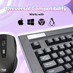 TVS Electronics Platina Wireless Mechanical Keyboard & Mouse Combo | 50 Million Keystrokes | 2.4GHz Wireless (10m Range) | Dustproof Mechanical Switches | Adjustable 1600 DPI Mouse | For Windows, Mac & Linux (Black)