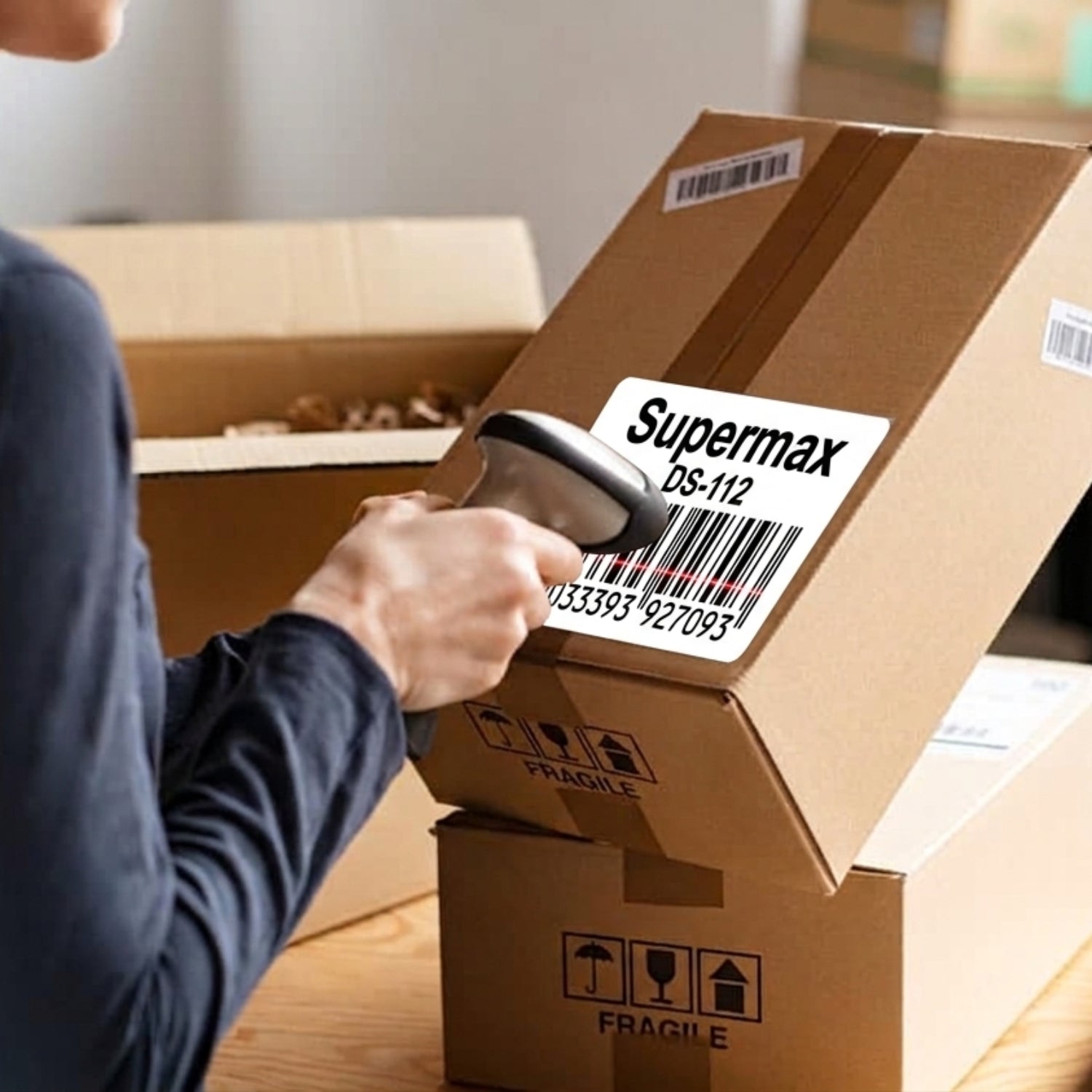 100x125mm Direct Thermal Barcode Label Roll | 1000 Labels Per Roll | 1 Up DT Sticker | Self Adhesive Shipping, Logistics & POS Labels