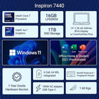 DELL INSPIRON (OIN7440220401RINU1) 7440 Ultra 7 Core Ultra 7 155H 16GB/1 TB SSD 14" 2.2K AG 300nits Laptop