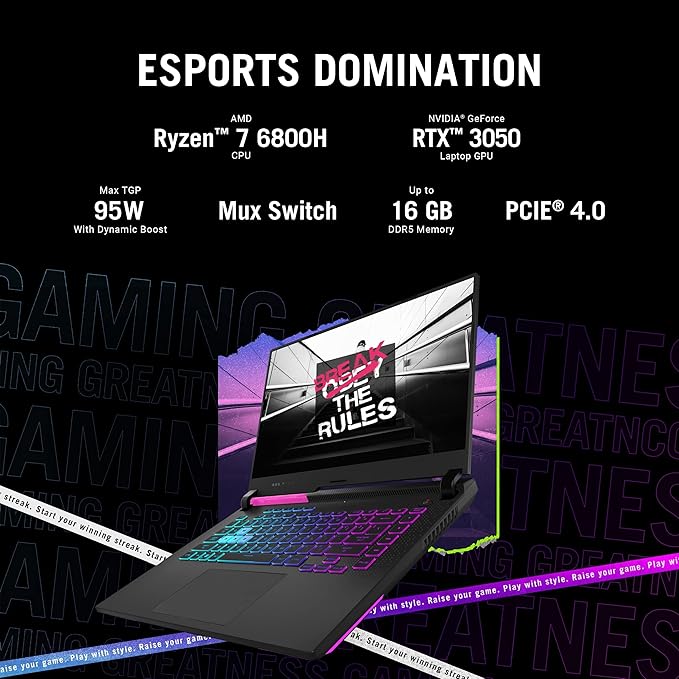 ASUS ROG Strix G15 AMD Ryzen 7 Octa Core 6800HS G513RC-HN085WS  Gaming Laptop