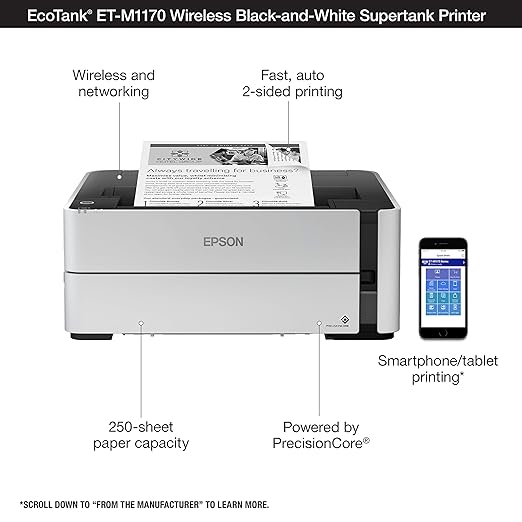 Epson EcoTank Monochrome M1170 Wi-Fi InkTank Printer