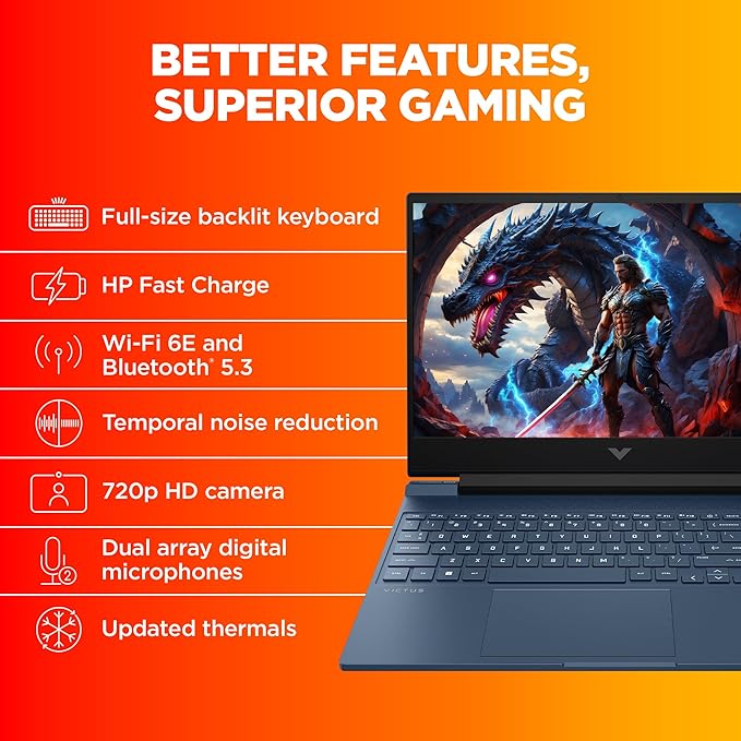 HP Victus 15-fa1321TX i7 13TH GEN 16 GB RAM/512  SSD 15.6" FHD 144HRZ Laptop