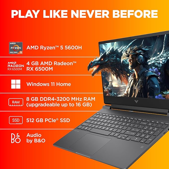 HP VICTUS 15-FB0146AX RIZEN 5 5600H 8 GB RAM/512 SSD 15.6" FHD Laptop