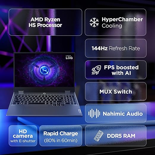 Lenovo LOQ Ryzen 5 7235HS 12 GB RAM / 512GB SSD  15.6" FHD IPS 300nits 144Hz 83JC0031IN