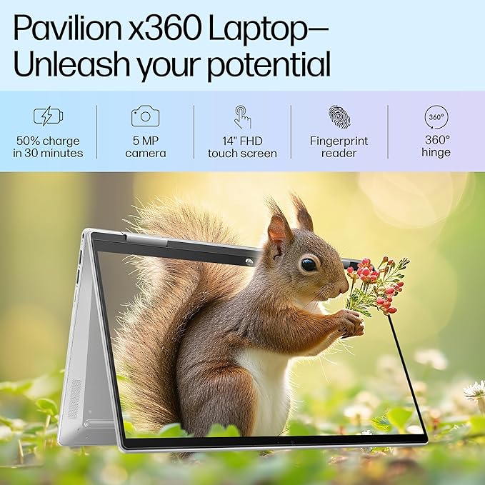 HP Pav x360 Laptop 14-ek0183TU I3 12TH GEN 8 GB RAM/512 GB SSD 14" TOUCH WITH PEN