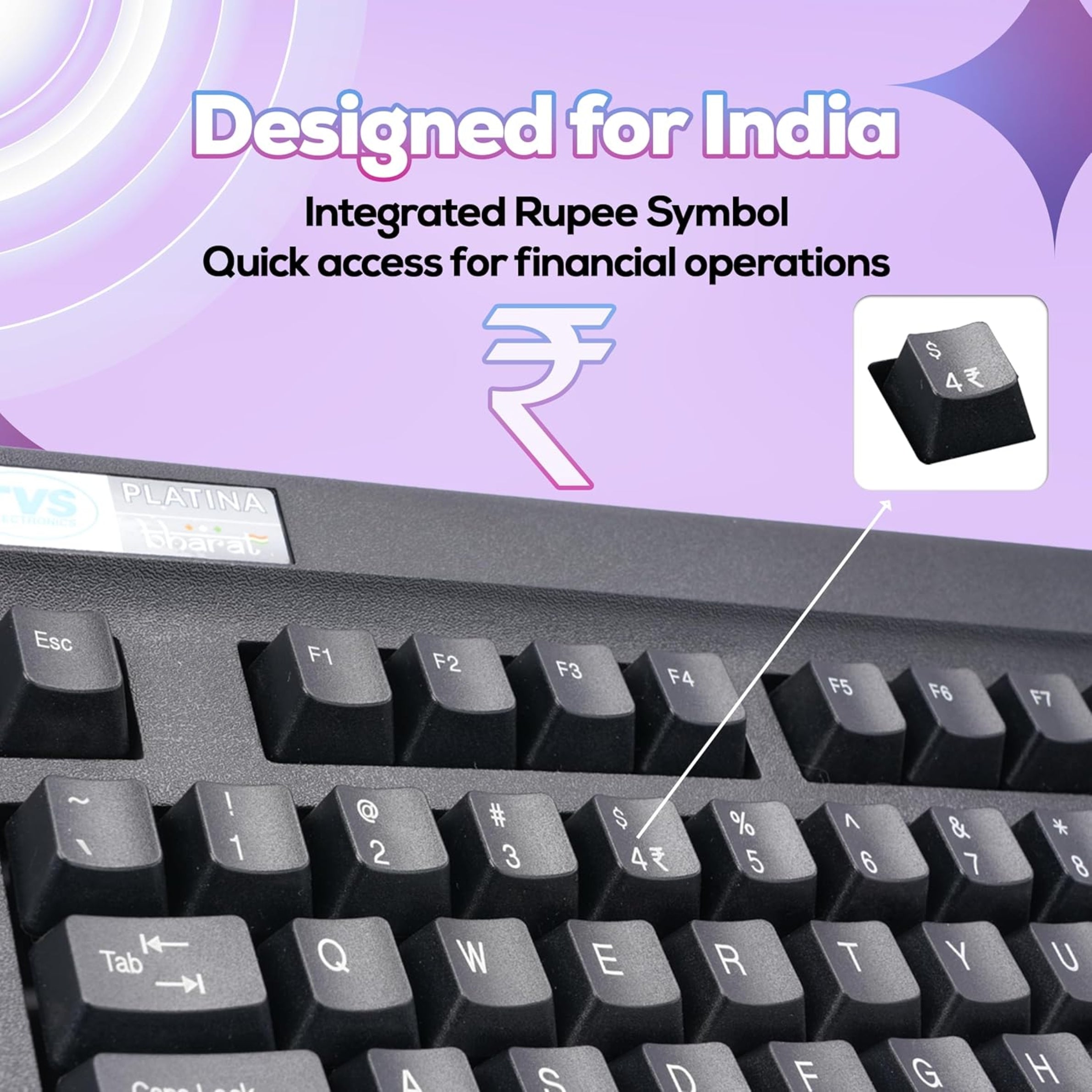 TVS Electronics Platina Wireless Mechanical Keyboard & Mouse Combo | 50 Million Keystrokes | 2.4GHz Wireless (10m Range) | Dustproof Mechanical Switches | Adjustable 1600 DPI Mouse | For Windows, Mac & Linux (Black)