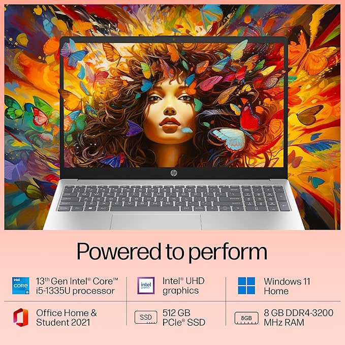 HP 15-fd0011TU I5 13TH GEN 1335U 8GB RAM/512 SSD 15.6" FHD BLK