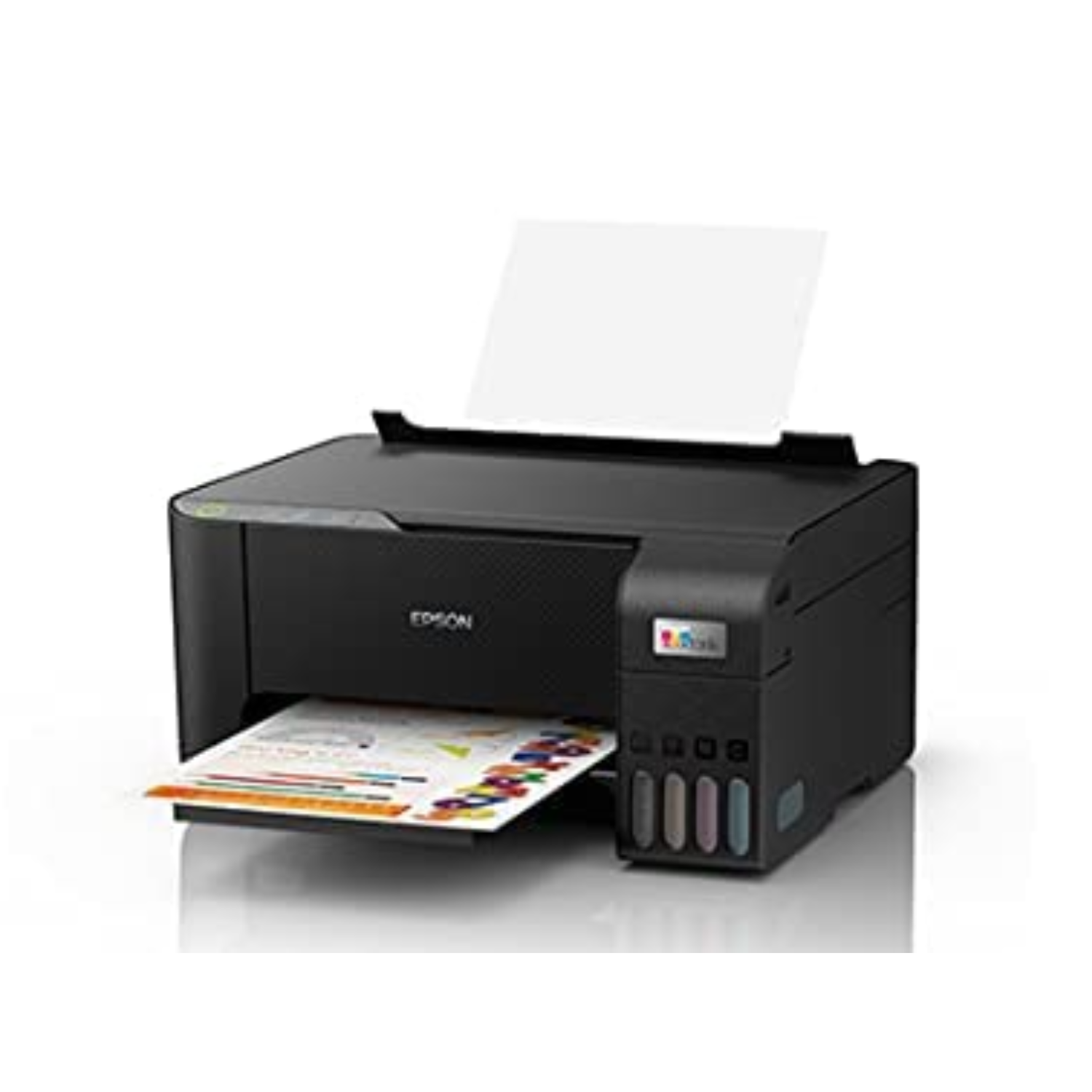 Epson EcoTank L3210 A4 All-in-One Ink Tank Printer Bundle with Epson 003 Genuine Magenta Ink Bottle (Print, Scan, Copy / High Yield Refillable EcoTank / Black Printer & Magenta Ink)