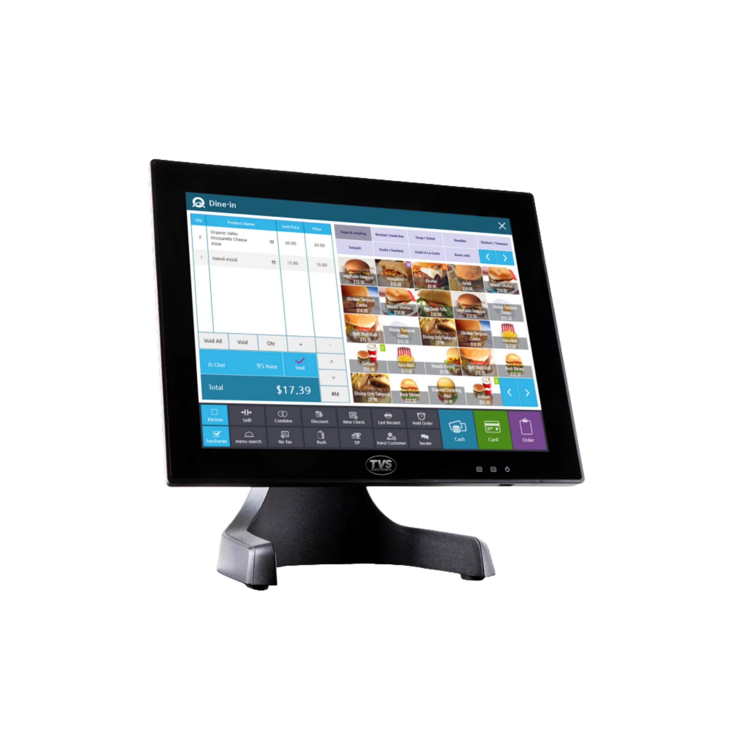 TVS Electronics TP-i415C K Touch POS System | 15" LCD, 128GB SSD, 10-Point Multi-Touch