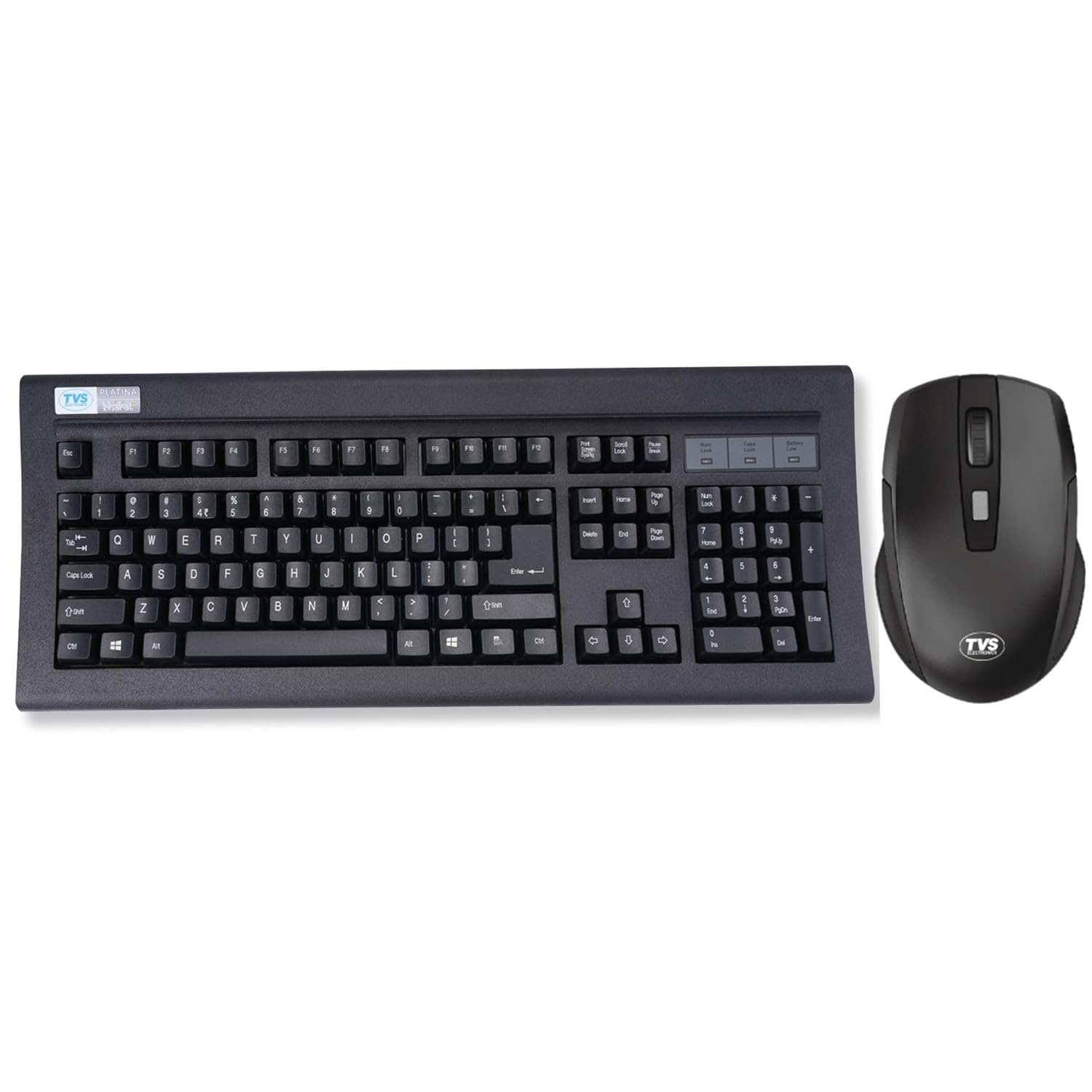 TVS Gold Platina Wireless Mechanical Keyboard and Mouse Combo - 2.4GHz Wireless, Dustproof Mechanical Switches, 1600 DPI Mouse (Black)