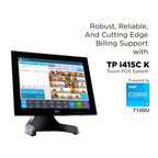 TVS Electronics TP-i415C K Touch POS System | 15" LCD, 128GB SSD, 10-Point Multi-Touch