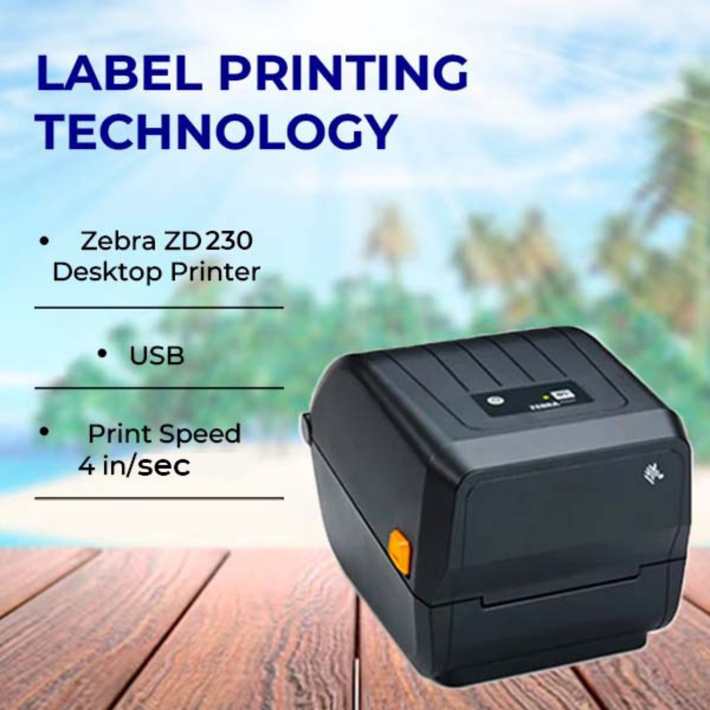 Zebra ZD230 4-Inch Desktop Direct Thermal Printer (203 DPI) | High-Speed Label & Barcode Printer for Logistics & Retail