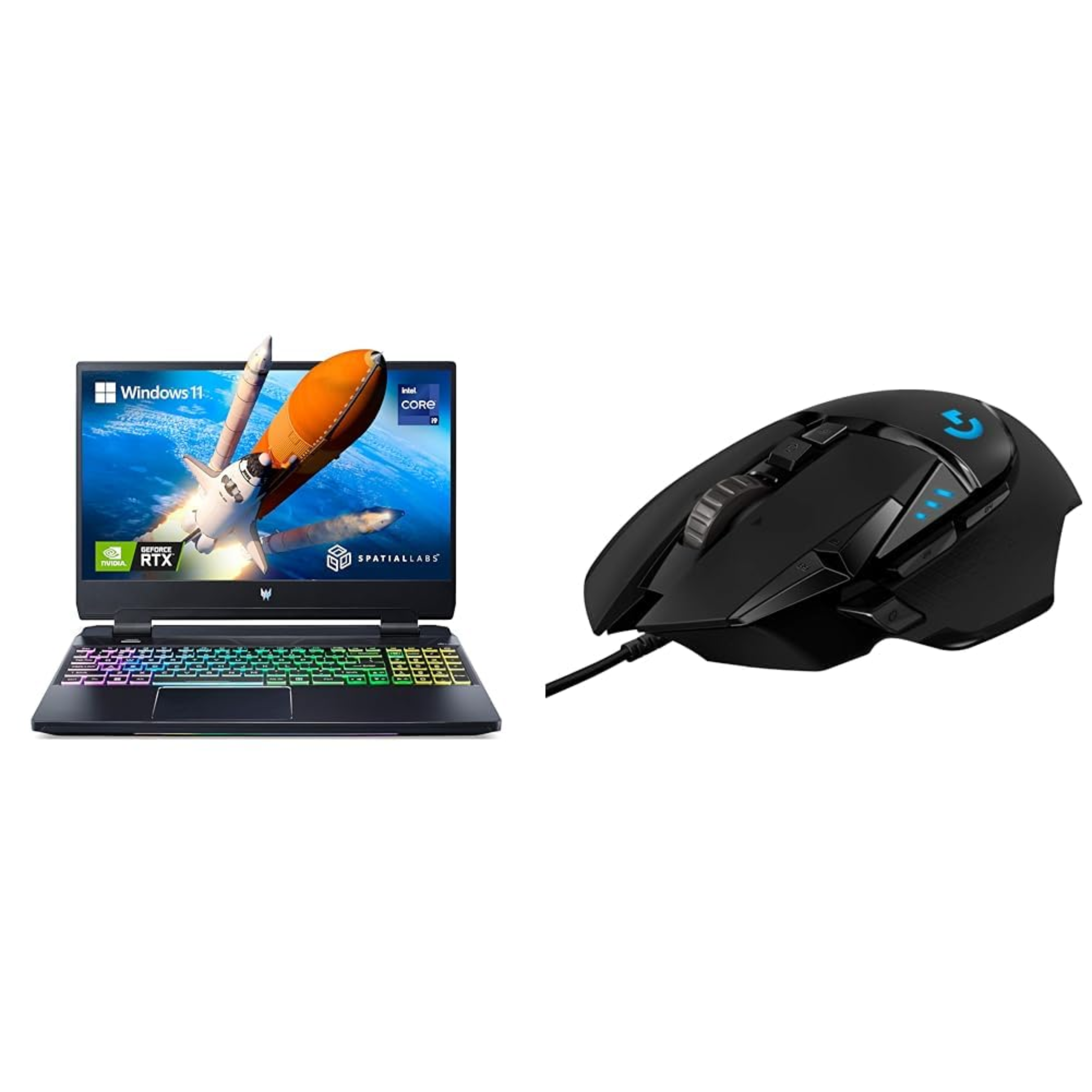 Acer Predator Helios 300 15.6" Gaming Laptop Bundle - 12th Gen Intel Core i9, 32GB RAM, 2TB SSD, NVIDIA RTX Graphics, Windows 11 Home + Gaming Mouse (Black with Red Accents)