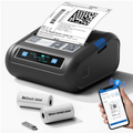 HIROBOT 3-Inch Bluetooth Thermal Label & Receipt Printer (2-in-1 Dual Function / 80mm Receipt & 3-Inch Label Printer / Battery Wireless / Adjustable Media Size / Android, iPhone, Windows, Mac Support)