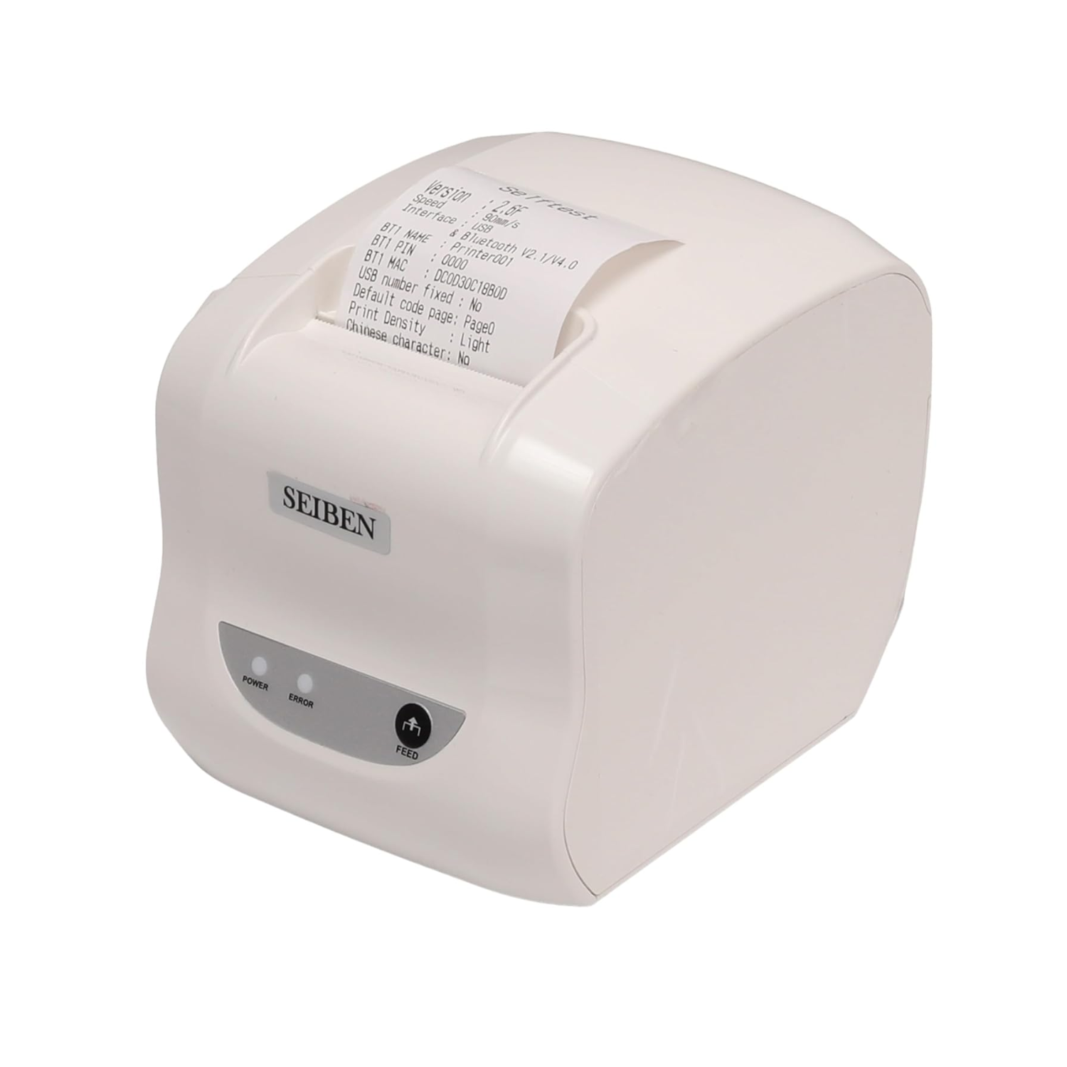 SEIBEN 58MM (2 Inch) USB Bluetooth H-58BT Thermal Receipt Printer (ESC/POS Compatible / Mobile Billing Invoice Printer / No Battery Backup / White / 1 Year Warranty)