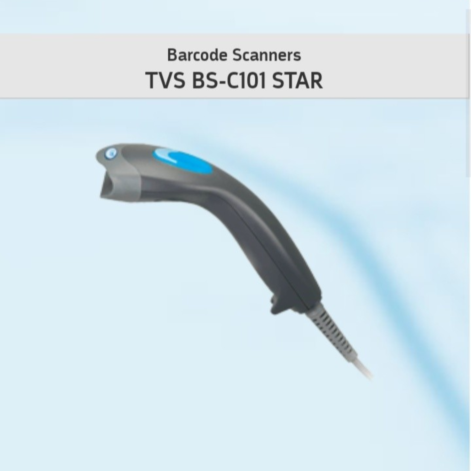 TVS BS-C101 Star Handheld 1D CCD Barcode Scanner - USB Interface, High-Speed Auto-Scan Barcode Reader (Black)