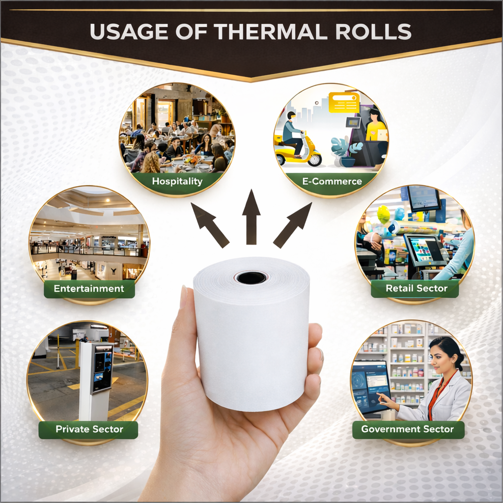 Thermal Paper Roll 3 Inch 78mm | 50GSM POS Receipt Roll for All Thermal Printers | BPA Free