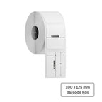 100x125mm Direct Thermal Barcode Label Roll | 1000 Labels Per Roll | 1 Up DT Sticker | Self Adhesive Shipping, Logistics & POS Labels