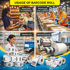 100x125mm Direct Thermal Barcode Label Roll | 1000 Labels Per Roll | 1 Up DT Sticker | Self Adhesive Shipping, Logistics & POS Labels