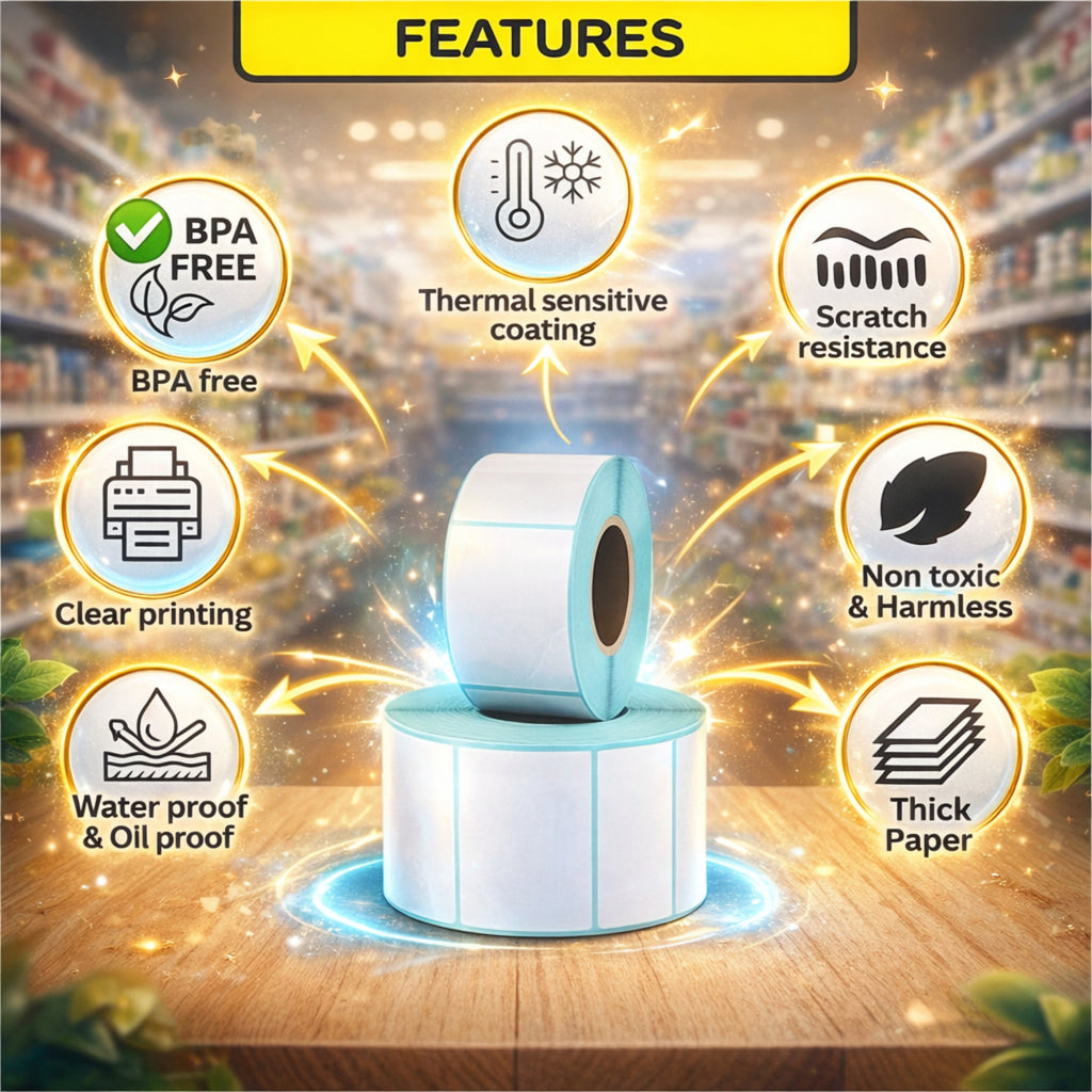 100x150mm Direct Thermal Shipping Label Roll | 400 Labels Per Roll | 1 Up DT Barcode Sticker | Self Adhesive eCommerce & Logistics Labels