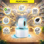 100x150mm Direct Thermal Shipping Label Roll | 400 Labels Per Roll | 1 Up DT Barcode Sticker | Self Adhesive eCommerce & Logistics Labels