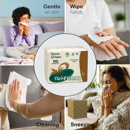 SUPERMAX1 Ply Face Tissue - (90 Each, Pack of 10)