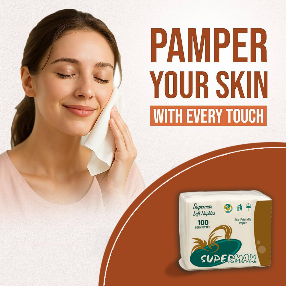 SUPERMAX1 Ply Face Tissue - (90 Each, Pack of 10)