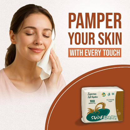 SUPERMAX1 Ply Face Tissue - (90 Each, Pack of 10)