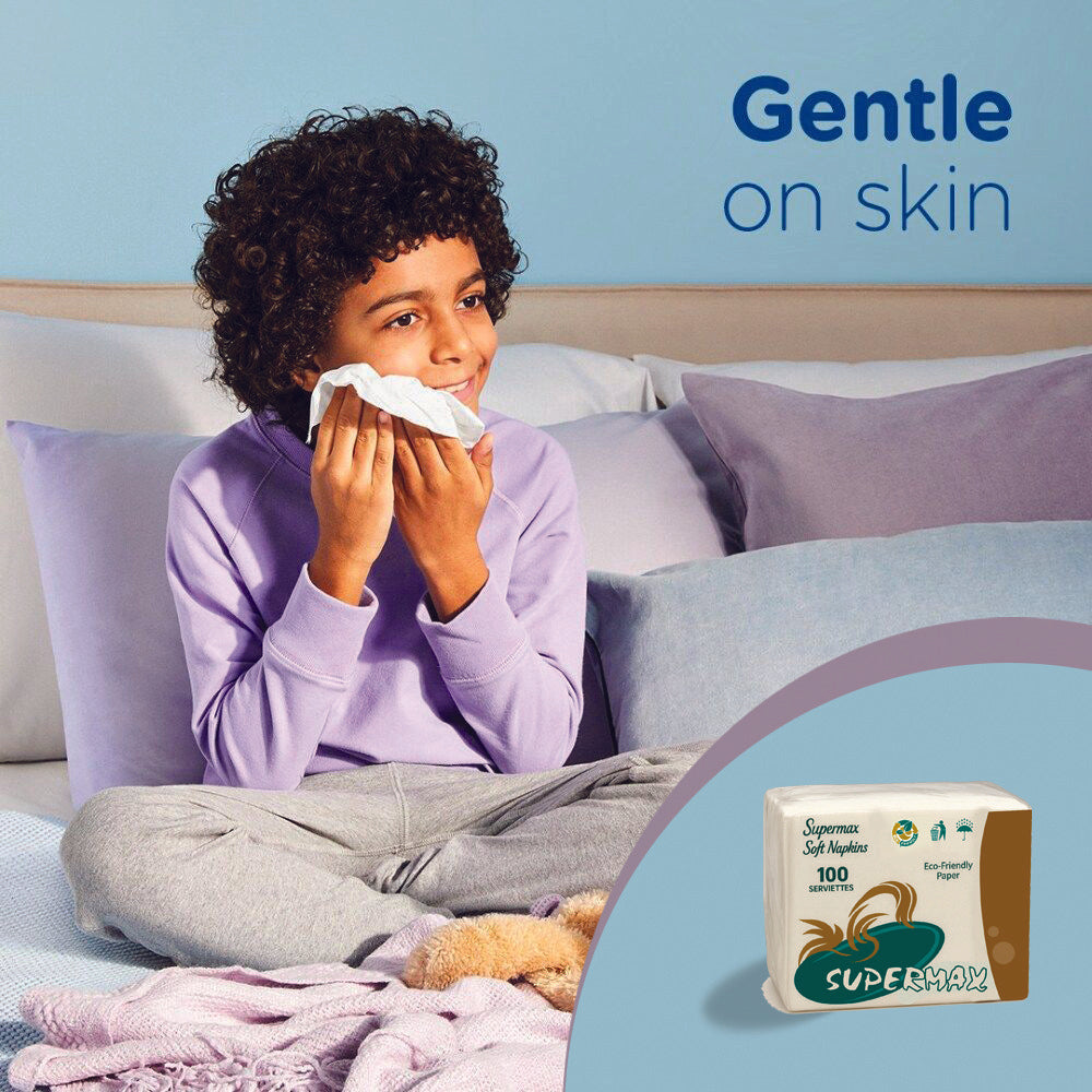 SUPERMAX 1 Ply soft Face Tissue - (60 Each, Pack of 10)